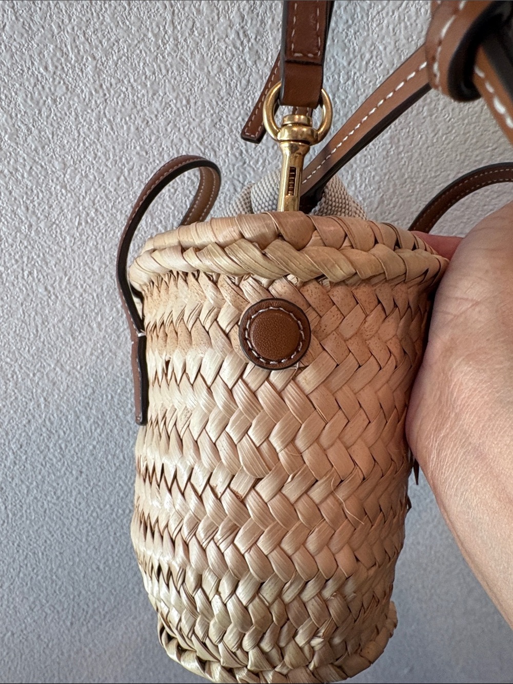 Tory Burch Natural Woven Straw Tote with Brown Leather Trim - Picture 11 of 12
